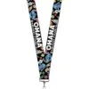 Buckle-Down Lanyard - OHANA MEANS FAMILY/Stitch & Scrump Poses/Tropical Flora Black/White/Multi Color