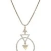 Karl Lagerfeld Paris Neck Adjustable Pave Triangle Pendant Necklace