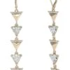 Karl Lagerfeld Paris Pave Triangle Linear Earrings