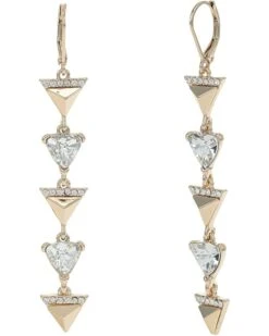 Karl Lagerfeld Paris Pave Triangle Linear Earrings