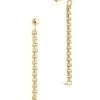 Sterling Forever Box Chain Drop Studs Earrings