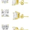 Sterling Forever Sterling Silver Statement CZ Stud Set Of 3 Earrings