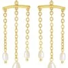 Sterling Forever Chains & Pearls Chandelier Drop Earrings
