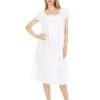 Eileen West Cotton Dobby Stripe Woven Short Sleeve Short Gown