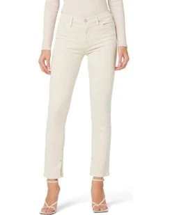 Hudson Jeans Nico Mid-Rise Straight Ankle W/ Slit In Moonbeam
