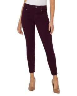 Liverpool Gia Glider Pull-On Ankle Skinny 28" In Raisin
