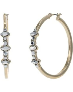 Karl Lagerfeld Paris 45 Mm Stone Front Hoop Earrings