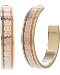 COACH Enamel C Hoop Earrings