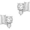 Sterling Forever Sterling Silver CZ Cluster Studs Earrings