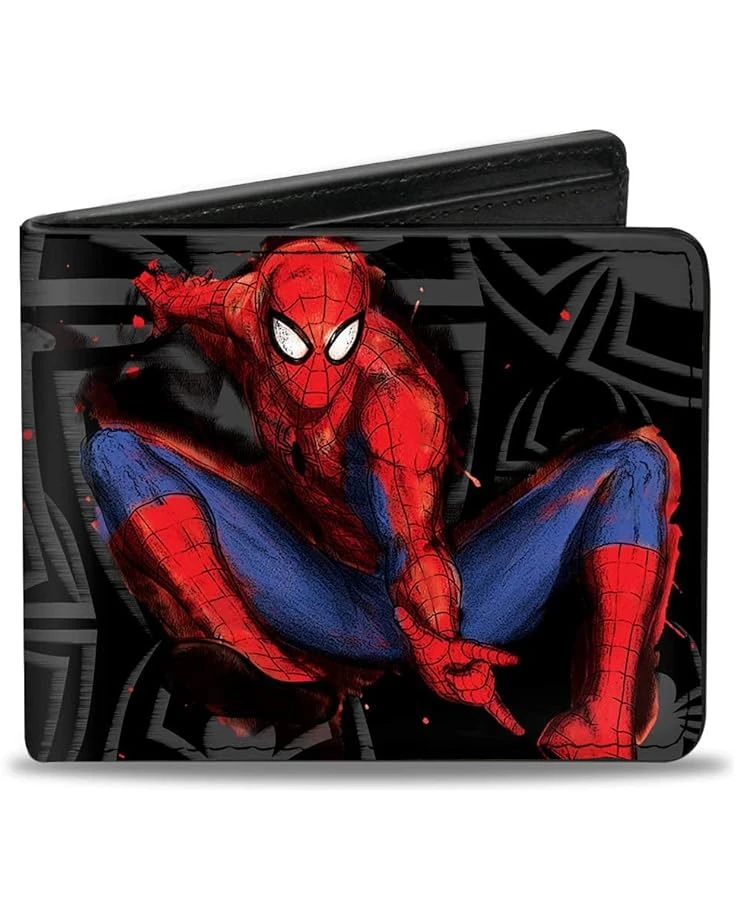 Buckle-Down Mens Buckle-down Pu Bifold - Spider-man Jumping Pose Sketch/Scattered Spiders Black/Gray/Red/Blue Bi Fold Wallet, Multicolor, 4.0 X 3.5 US 1 Buckle-Down Mens Buckle-down Pu Bifold - Spider-man Jumping Pose Sketch/Scattered Spiders Black/Gray/Red/Blue Bi Fold Wallet, Multicolor, 4.0 X 3.5 US