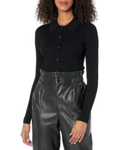Michael Stars Miri Collared Button-Front Top