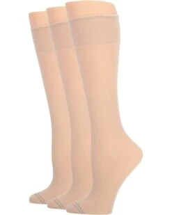 HUE Graduated Compression Sheer Knee High 3-Pair Pack