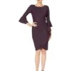 Alex Evenings Short Slimming Dress With Bell Sleeves