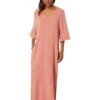 Barefoot Dreams Malibu Collection® Sun Soaked Crinkle Cotton V-Neck Caftan