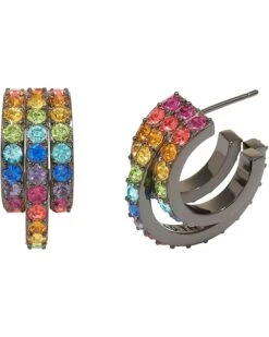 Kurt Geiger London Rainbow Pave Hoop Earrings