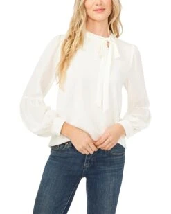 CeCe Long Sleeve Blouse W/ Neck Tie