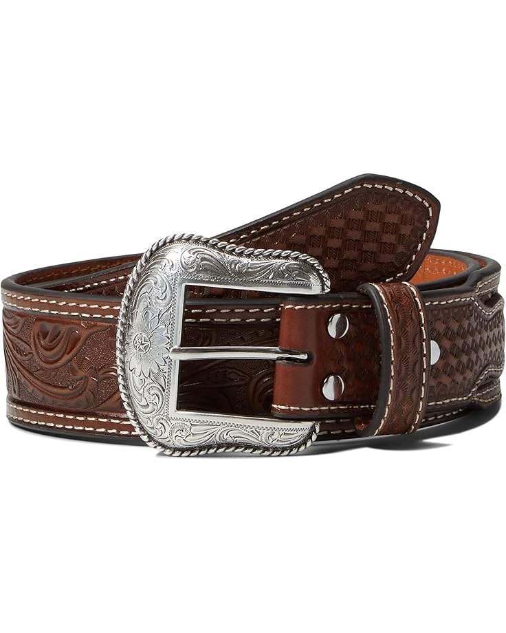 M&F Western Nocona Floral Emboss With Basket Weave Tabs 1 M&F Western Nocona Floral Emboss With Basket Weave Tabs