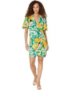 Maggy London Flutter Sleeve Printed Mini Dress