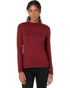 Liverpool Petite Mock Neck Rolled Hem Long Sleeve Sweater