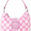 Miss Gwen’s OMG Accessories Checkerboard Faux Fur Mini Hobo