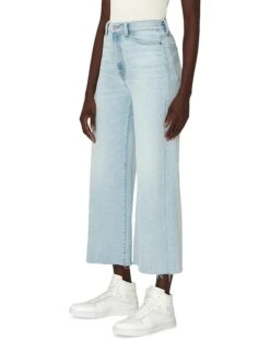 7 For All Mankind Ultra High-Rise Crop Jo With Cut Hem In Luxe Vintage Sandalwood