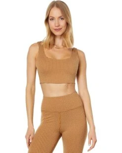 Madewell Square Neck Sports Bra - Check Print