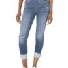 Liverpool Gia Glider Pull-On Crop Skinny With Cuff Cut Hem In Fanning