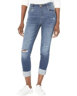 Liverpool Gia Glider Pull-On Crop Skinny With Cuff Cut Hem In Fanning