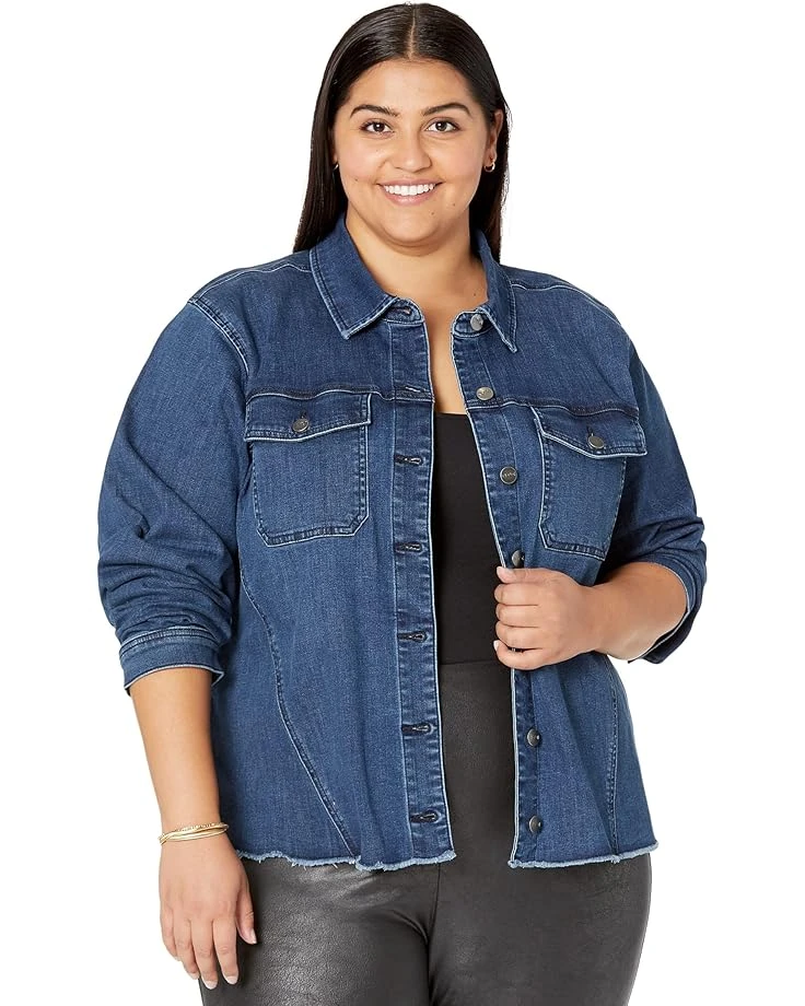 NYDJ Plus Size Plus Size Frayed Hem Denim Jacket 1 NYDJ Plus Size Plus Size Frayed Hem Denim Jacket