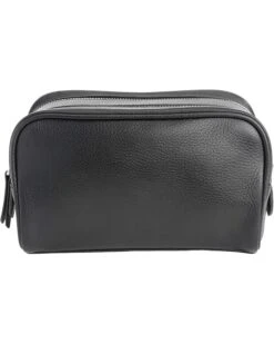ROYCE New York Leather Double Zip Toiletry Bag