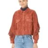 Blank NYC Faux Suede Fringe Shirt Jacket In Bounce Back