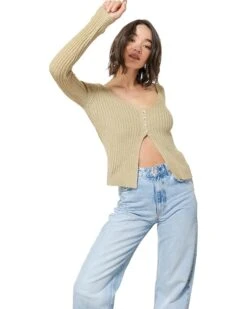 Line And Dot Kendall Long Sleeve Sweater Top