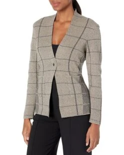 NIC+ZOE Petite Placed Plaid Blazer