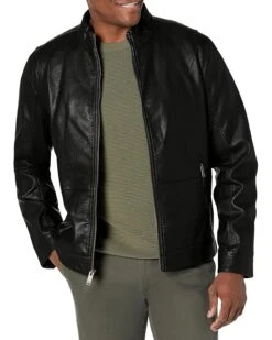 Dockers Men's The Dylan Faux Leather Racer Jacket